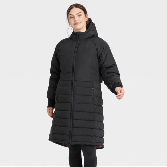 NWT All in Motion women’s mid-length puffer jacket black size XS - Picture 3 of 9
